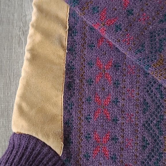 Vintage Verbier Monod Sports Banff Ski Sweater Wool Alpaca Leather Trim - Picture 2 of 9